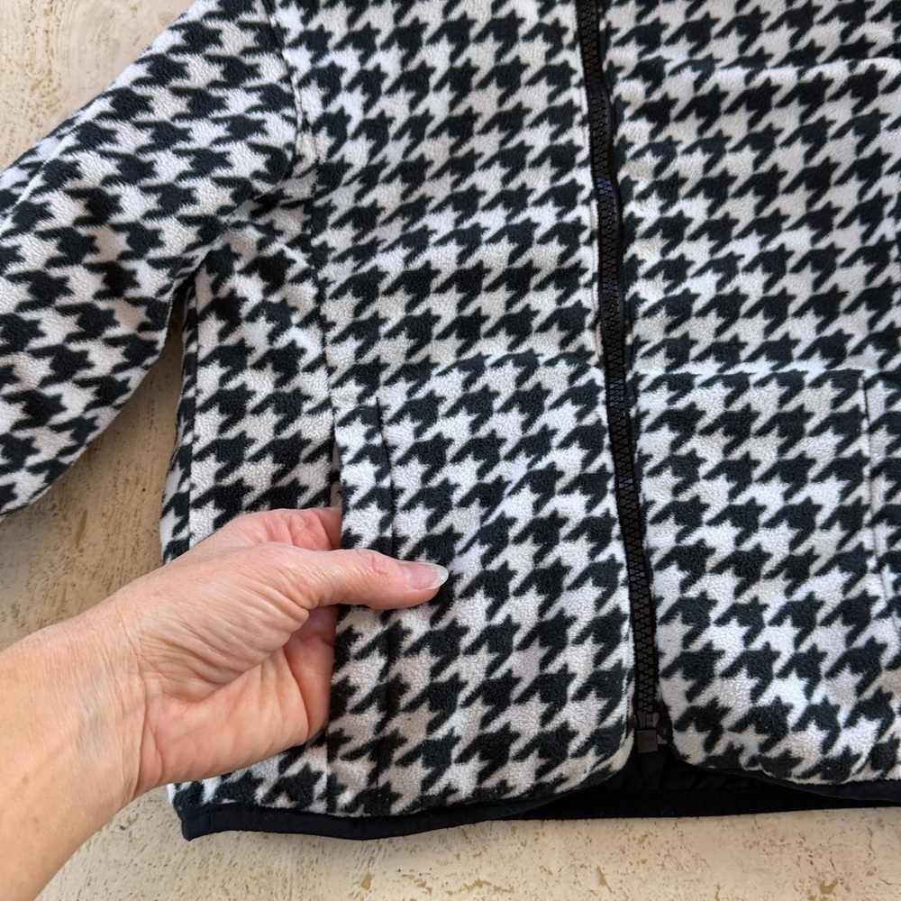 Columbia Reversible Jacket black white houndstooth Toddler Girl 4T - Picture 4 of 16